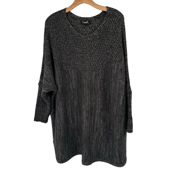 Sympli womens Grey Knit Sweater chunky tunic  size XL cotton 3/4 sleeve Canada - Picture 1 of 9